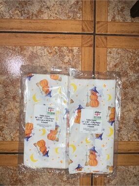 Vintage Halloween  Tablecloth/Cover Paper Jack O Lantern Pumpkin
